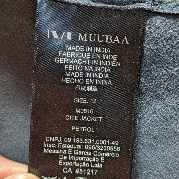Muuba Leather Blue Jacket 8 - Picture 7 of 8